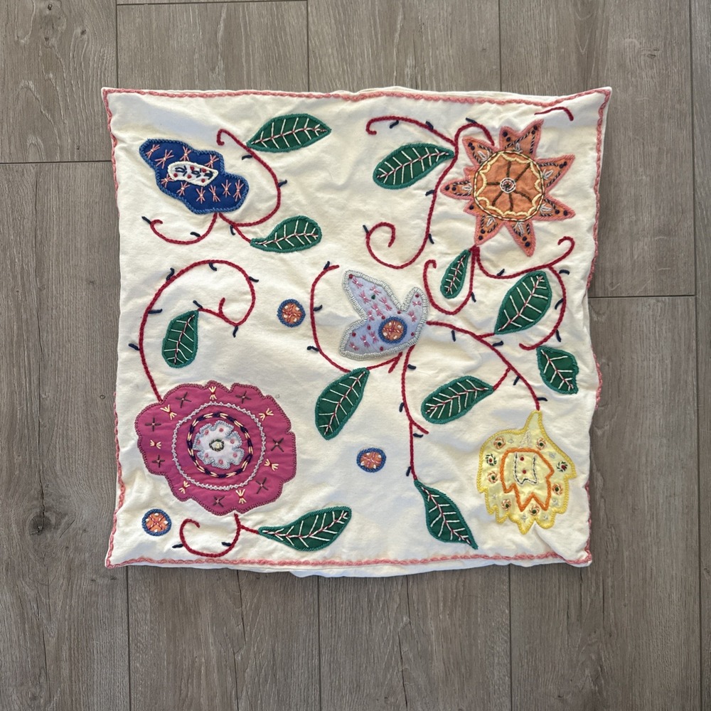 Vintage Handmade, Suzani Uzbek OLD Tapestry 18 X 18 Pillow Cover